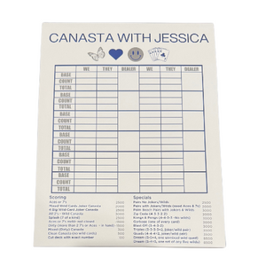 LARGE CANASTA PAD WITH SCORING & SPECIALS