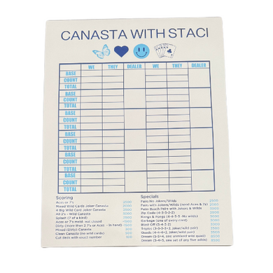 LARGE CANASTA PAD WITH SCORING & SPECIALS